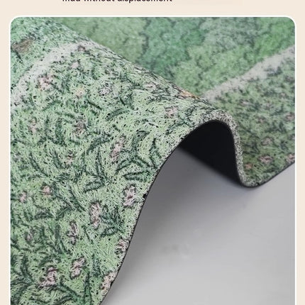 Front Door Mat, Silk Loop Entryway Rug Forest Pattern Floor Mats for Home - Dirt Resistant Carpet Non-Slip Doormat