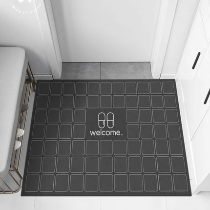 Outdoor mats for front door pvc leather entry floor mats, entrance doorway doormat - non-slip front door mat cuttable