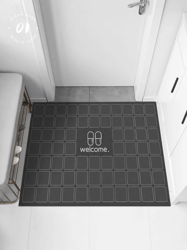 Outdoor mats for front door pvc leather entry floor mats, entrance doorway doormat - non-slip front door mat cuttable