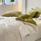 Beige white  +olive Green