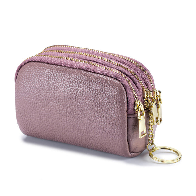 Triple Capacity Travel Coin Purse Multi-Layer Coin Purse,, Keychain Wallet Card Case, Coin Bag Keychain
