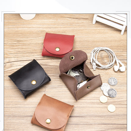 Compact Leather Moon Pocket Squeeze Coin Pouch, Earphone Pouch, Coin Clip Pouch, Cash Tray Pouch Wallet