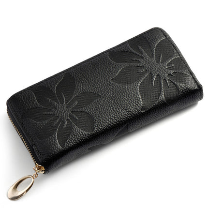 Women's Wallet,PU Leather Zipper Long,Portable Clutch,Women's Cell Phone Wallet Coin Case Card Case