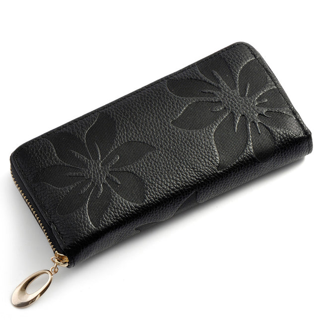 Women's Wallet,PU Leather Zipper Long,Portable Clutch,Women's Cell Phone Wallet Coin Case Card Case