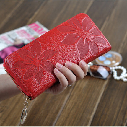 Women's Wallet,PU Leather Zipper Long,Portable Clutch,Women's Cell Phone Wallet Coin Case Card Case
