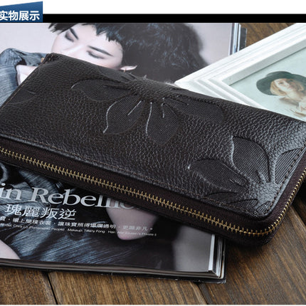 Women's Wallet,PU Leather Zipper Long,Portable Clutch,Women's Cell Phone Wallet Coin Case Card Case
