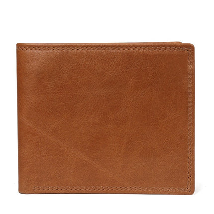 Men's wallet RFID business wallet short handheld cowhide wallet men's coin purse folding money clip