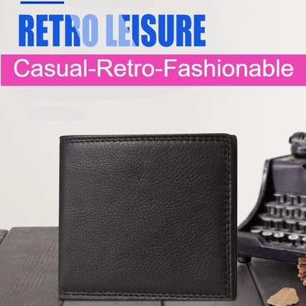 Men's wallet RFID business wallet short handheld cowhide wallet men's coin purse folding money clip