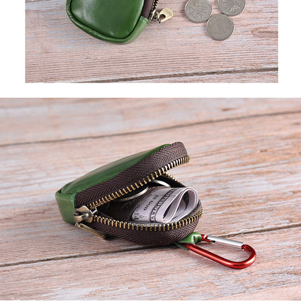 Genuine Leather Coin Pouch Keychain, Genuine Leather Mini Belt Pouch, Coin Organizer, Coin Clip, Unisex Genuine Leather Zipper Pouch