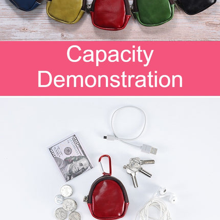 Genuine Leather Coin Pouch Keychain, Genuine Leather Mini Belt Pouch, Coin Organizer, Coin Clip, Unisex Genuine Leather Zipper Pouch