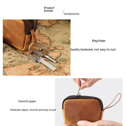 Men's and Women's Wallet, Mini Coin Purse, Zipper Wristlet Wallet Coin Pouch Headphone Organizer Bag