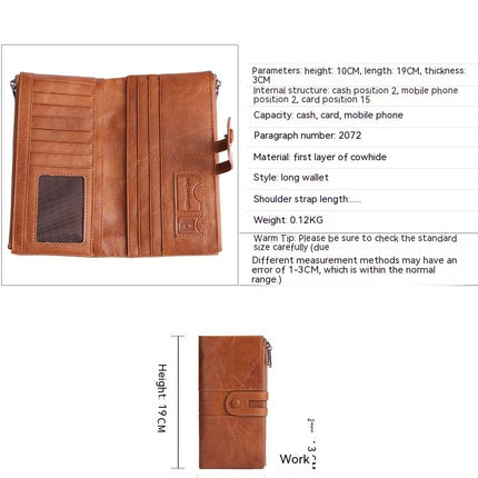 Women's Wallet Leather Phone Case Leather Case Long Credit Card Holder Minimalist Coin Purse Large Capacity Zipper Clutch