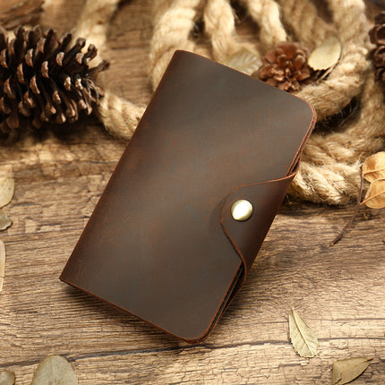 Mode Vintage Crazy Horse portefeuille en cuir véritable portefeuille pour hommes décontracté longue pince à billets en cuir sac à monnaie longue pochette