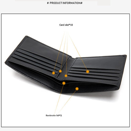 Wallet Men, Men's Short Money Clip Business Casual Wallet Multi-card Cowhide Horizontal Simple Coin Purse, Folding Short Money Clip