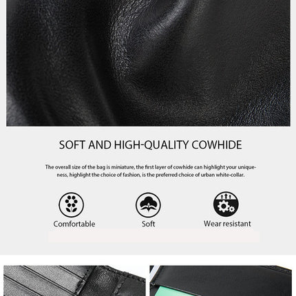 Wallet Men, Men's Short Money Clip Business Casual Wallet Multi-card Cowhide Horizontal Simple Coin Purse, Folding Short Money Clip