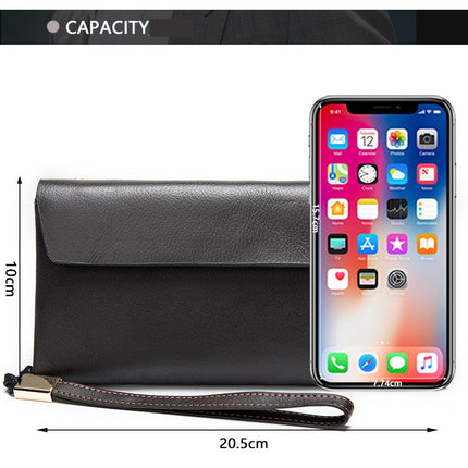 Soft Leather rfid Wallet, Women's Leather Wallet, Chain Clutch with Wrist Strap Trifold Long Wallet, Women's Bag Credit Card Holder