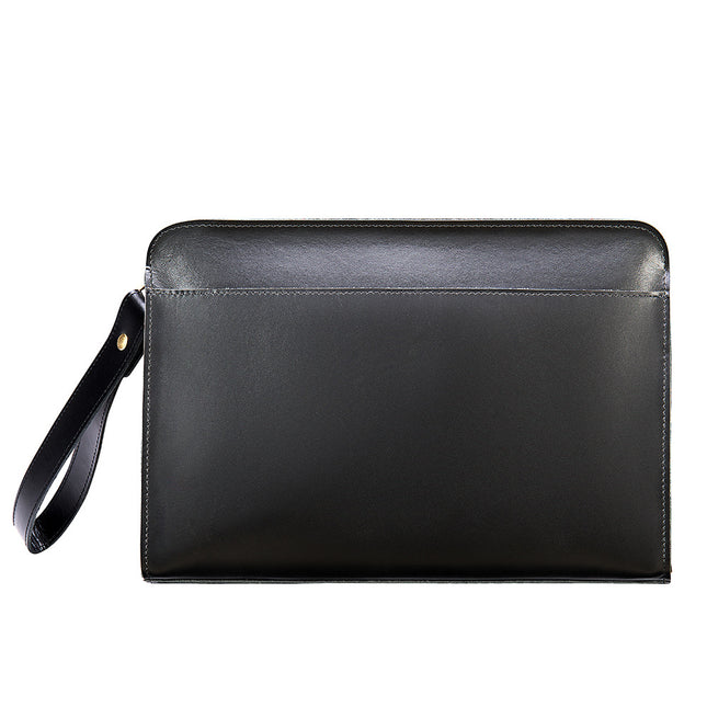 Mens Clutch Bag Vintage Leather Business Casual Clutch Bag with Wrist Strap Large Capacity Zipper Men's Clutch Bag Men