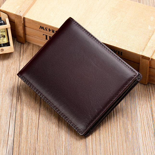 Casual Men's Wallet, Short Vintage Wallet, Leather Clip Multi Card Coin Wallet Leather Wallet, Bifold Wallet