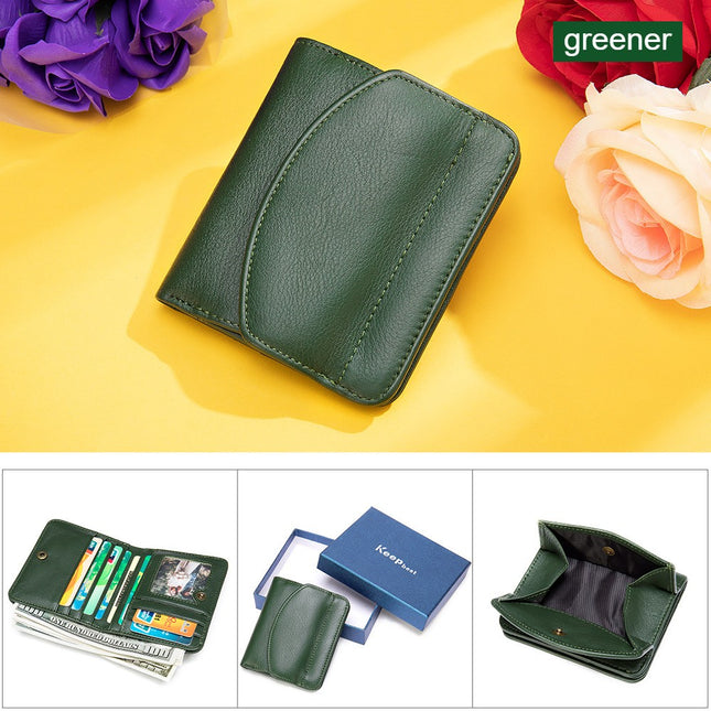 Women's RFID Blocking Small Compact Bifold Luxury Leather Wallet Women's Mini Wallet with ID Windows
