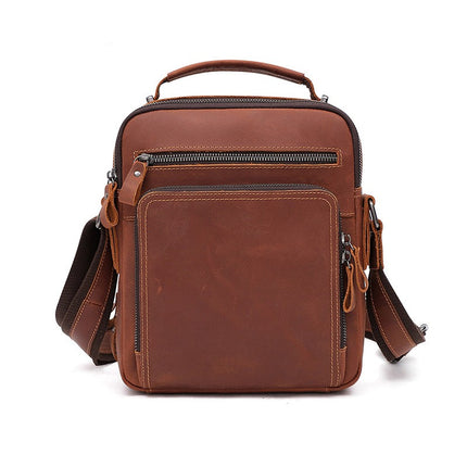 Sac à bandoulière en cuir pour hommes, sac à main fourre-tout décontracté, sac à bandoulière imperméable, sac à bandoulière de sport décontracté, sac à bandoulière