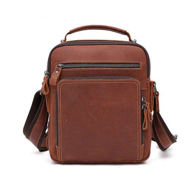 Leather Shoulder Messenger Bag for Men, Casual Tote Handbag Business Bag, Sling Bag Waterproof Casual Sports Shoulder Bag Crossbody Bag