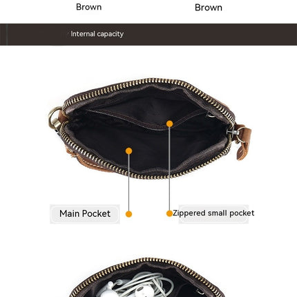 Sac à bandoulière en cuir véritable, sac de voyage pour hommes, sac d'affaires pour hommes, sac à bandoulière rétro en cuir de cheval fou, loisirs de plein air