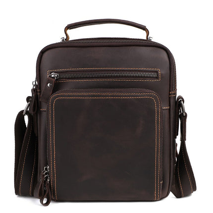 Sac à bandoulière en cuir pour hommes, sac à main fourre-tout décontracté, sac à bandoulière imperméable, sac à bandoulière de sport décontracté, sac à bandoulière