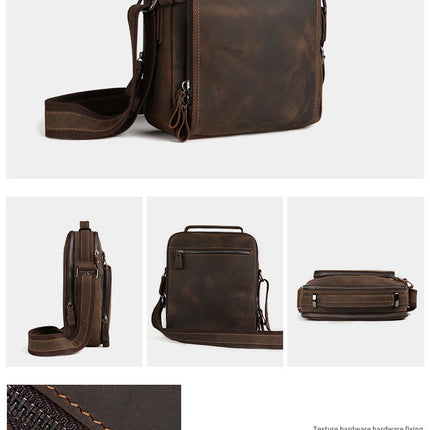 Sac à bandoulière en cuir pour hommes, sac à main fourre-tout décontracté, sac à bandoulière imperméable, sac à bandoulière de sport décontracté, sac à bandoulière