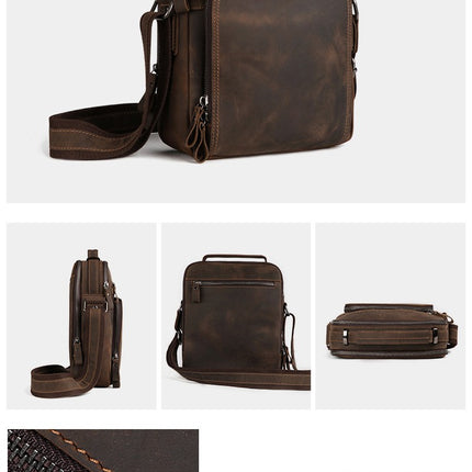 Sac à bandoulière en cuir pour hommes, sac à main fourre-tout décontracté, sac à bandoulière imperméable, sac à bandoulière de sport décontracté, sac à bandoulière