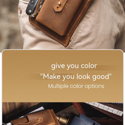 Cell Phone Belt Buckle Leather Pouch, Vertical Cell Phone Waist Bag, Universal PU Leather Men's Cell Phone Holder Cell Phone Waist Bag