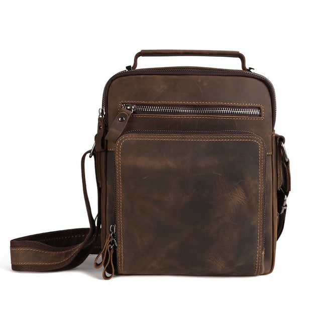Shoulder bag, retro men's small leather messenger bag, handbag crossbody bag shoulder bag, men's messenger bag