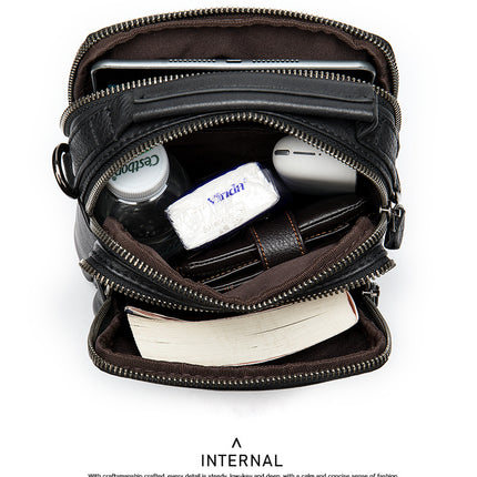 Kleine Herren-Umhängetasche aus Leder, Business-Handy-Umhängetasche, Umhängetasche, Geldbörse, Seitentasche, Tragetasche, Handtasche, Reisetasche