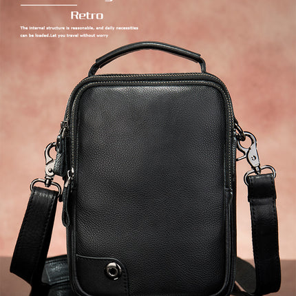Kleine Herren-Umhängetasche aus Leder, Business-Handy-Umhängetasche, Umhängetasche, Geldbörse, Seitentasche, Tragetasche, Handtasche, Reisetasche