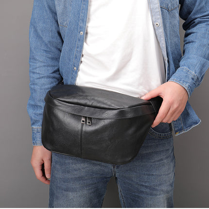 Waterproof Sports Waist Bag Pack Waist Bag Men Fit Crossbody Bag Leather Men's Bag Commuter Chest Bag