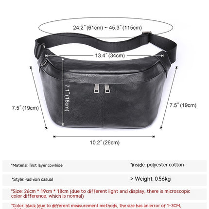 Waterproof Sports Waist Bag Pack Waist Bag Men Fit Crossbody Bag Leather Men's Bag Commuter Chest Bag
