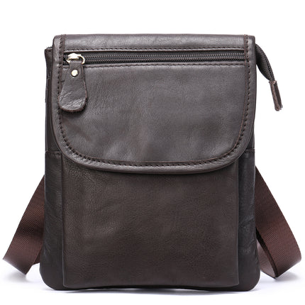 Leather Shoulder Messenger Handbag for Men Outdoor Travel Business Crossbody Bag Pack Phone Wallet Pouch Purse Pocket Casual Daypack