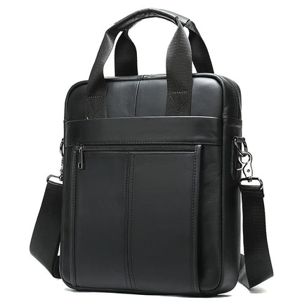 Sac pour hommes en cuir de vachette à couche de tête, porte-documents d'affaires à paragraphe vertical, sac à bandoulière en cuir pour ipad de 9.7 pouces