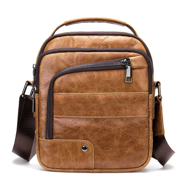 Leder-Umhängetasche für Herren, Herren-Umhängetasche, Business-Umhängetasche, kleine Schultertasche aus Rindsleder
