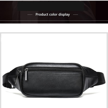 Sac de taille en cuir pour hommes, sac à bandoulière imperméable à la mode en cuir, sac de poitrine pour hommes, sac de taille multifonctionnel