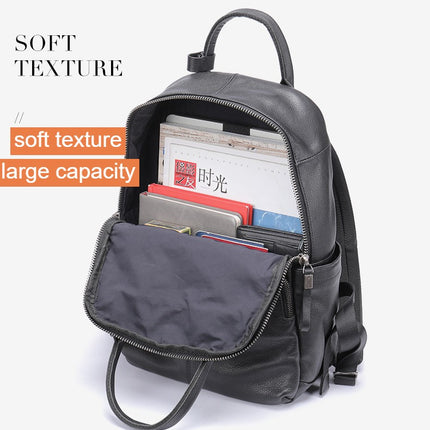 Men's shoulder bag leather schoolbag, large capacity leisure business travel computer bag, Jane backpack male