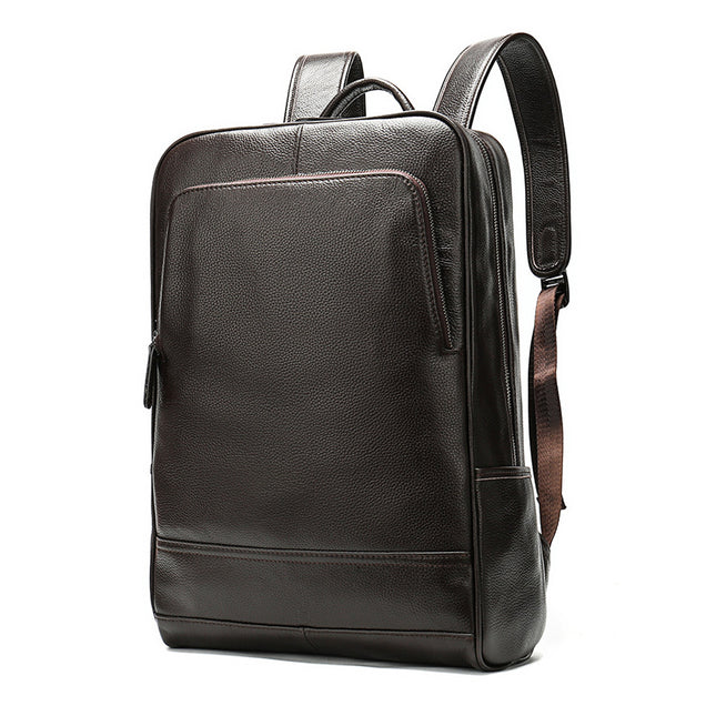 Business Men's Shoulder Bag Genuine Leather Backpack Outdoor Men's Cowhide Computer Backpack Tide, Men's Backpacks