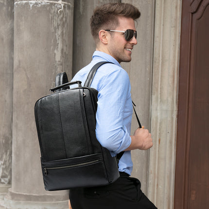 Sac à bandoulière pour hommes d'affaires sac à dos en cuir véritable pour hommes en plein air en peau de vache sac à dos d'ordinateur marée, sacs à dos pour hommes