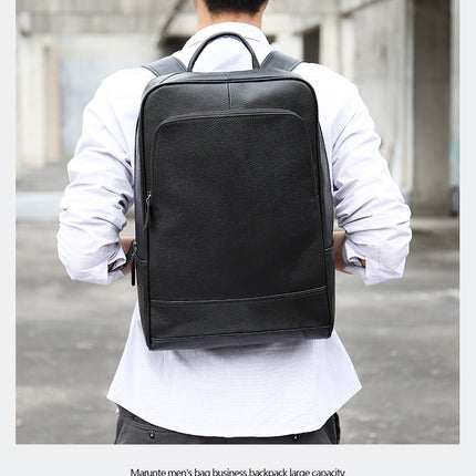 Sac à bandoulière pour hommes d'affaires sac à dos en cuir véritable pour hommes en plein air en peau de vache sac à dos d'ordinateur marée, sacs à dos pour hommes