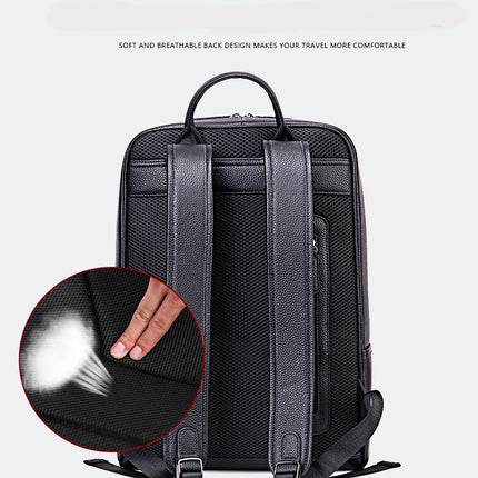 Sac à bandoulière pour hommes d'affaires sac à dos en cuir véritable pour hommes en plein air en peau de vache sac à dos d'ordinateur marée, sacs à dos pour hommes