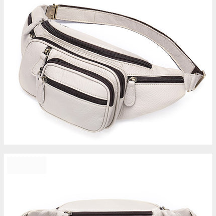 Multifunctional men's fanny pack Genuine leather outdoor sports leisure chest bag single shoulder crossbody bag crocodile grain