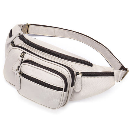 Multifunctional men's fanny pack Genuine leather outdoor sports leisure chest bag single shoulder crossbody bag crocodile grain