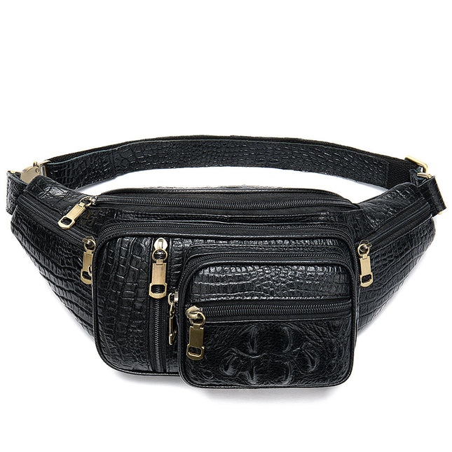 Ultra Multi-Functional Men's Fanny Pack Crossbody Bag Outdoor Sports Waterproof Leather Bag Hiking Backpacks