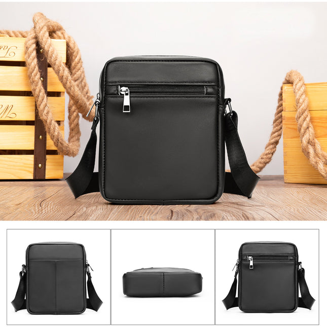 Vintage Leather Luggage Bag Simple Small Crossbody Mini Satchel Shoulder Bag Men's Casual Bag Small Messenger Bag