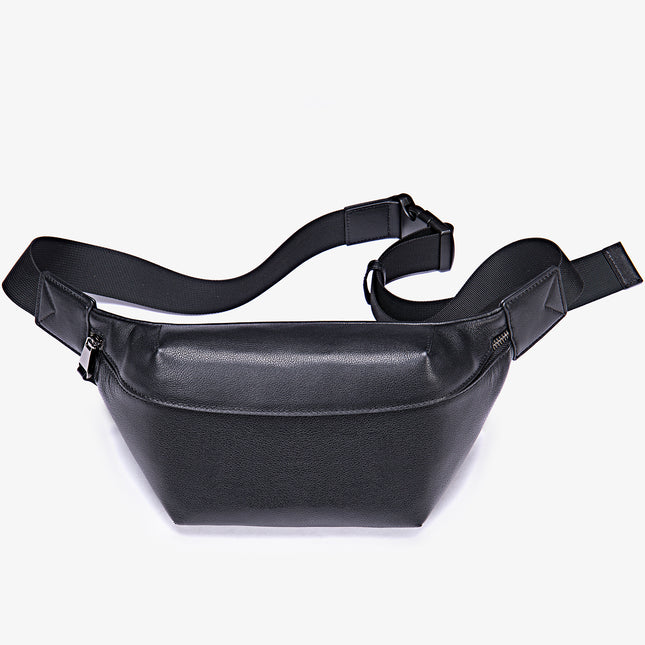 Leder Herren Fanny Pack Brusttasche Kopfschicht Rindsleder Umhängetasche reine Handarbeit mit verlängertem Gürtel