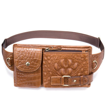 Sac en cuir pour hommes, sacoche en cuir de vache collé, pochette pour téléphone portable, sac de poitrine à bandoulière pour hommes
